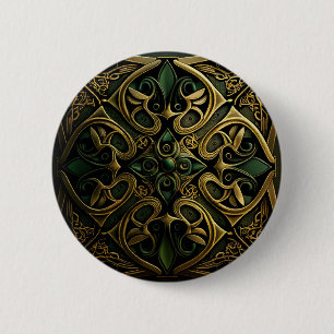 Green Bronze Ornamental Pset Decorting Pattern Ronde Button 5,7 Cm