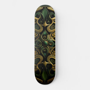 Green Bronze Ornamental Pset Decorting Pattern Skateboard