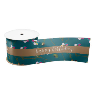Green Brown Floral Custom Design Happy Birthday  Lint