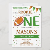 Green Brown Football 1er anniversaire Invitation (Devant)