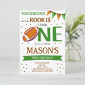 Green Brown Football 1er anniversaire Invitation (Debout devant)