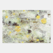 Green Brown Gray Abstract Collage Inpakpapier Vel (Voorkant)