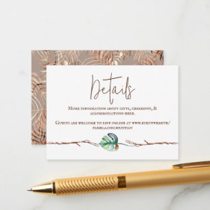 Green Brown Monstera Leaf Advieskaart