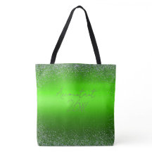 Green Brushed Metal Glitter Monogram Eenvoudig |