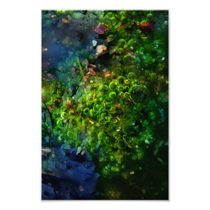 Green Bubbles Abstract Foto Afdruk