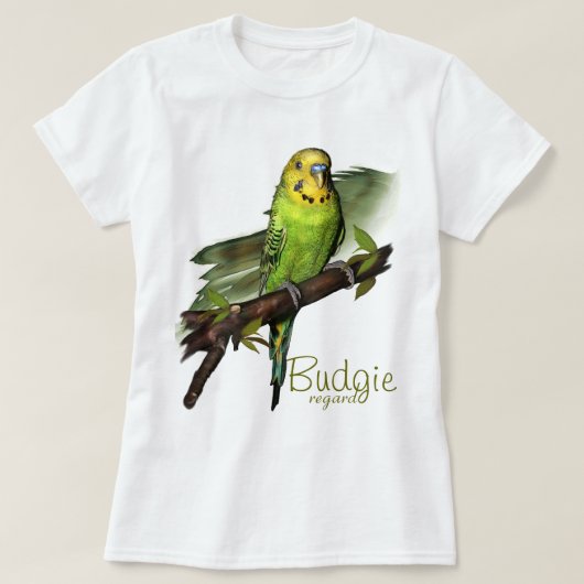 Green Budgie Art T-shirt (Design voorkant)
