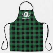 Green Buffalo Check Antler Shield Rustige Monogram Schort (Voorkant)