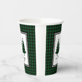 Green Buffalo Check Pine Trees Paper Cups Papieren Bekers (Links)