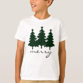Green Buffalo Check Pine Trees T-shirt (Voorkant)