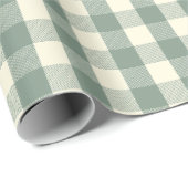 Green Buffalo Check Plaid Gingham Vakantie Cadeaupapier (Rol Hoek)