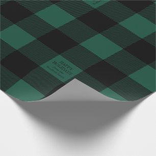 Green Buffalo Check Pset Personalized Holiday Cadeaupapier