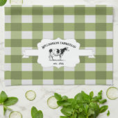 Green Buffalo Plaid Farm Vache serviette de cuisin (Plié)
