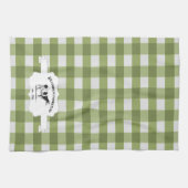 Green Buffalo Plaid Farm Vache serviette de cuisin (Horizontal)