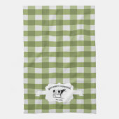 Green Buffalo Plaid Farm Vache serviette de cuisin (Vertical)