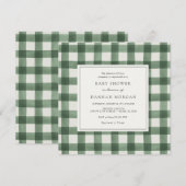 Green Buffalo Play Baby shower Invitation Kaart (Voorkant / Achterkant)