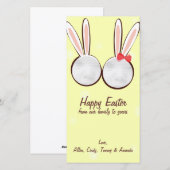 Green Bunny Easter-fotokaarten Feestdagenkaart (Voorkant / Achterkant)
