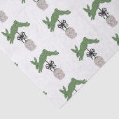 Green Bunny Rabbit Topiary Ginger jar jars Tissuepapier (Detail)