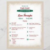 Green, Burgundy Eagle Court of Honor Program Flyer (Voorkant)