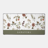 Green Burgundy Wildflower Monogram Name (Recto)