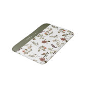 Green Burgundy Wildflower Monogram Name Badmat (Gekanteld)