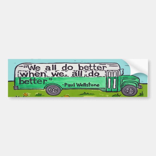 Green Bus Bumpersticker (Voorkant)