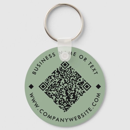 Green | Business Custom QR Code Sleutelhanger (Voorkant)