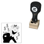 Green business executive puppet 	rubberstempel (Gestempeld)