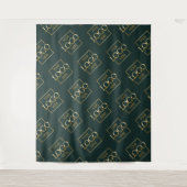 Green Business Logo Pattern Trade Show Backdrop Wandkleed (Voorkant)