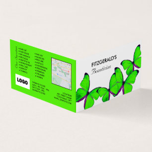 Green Butterflies, Beautician, Loyalty Card Visitekaartjes