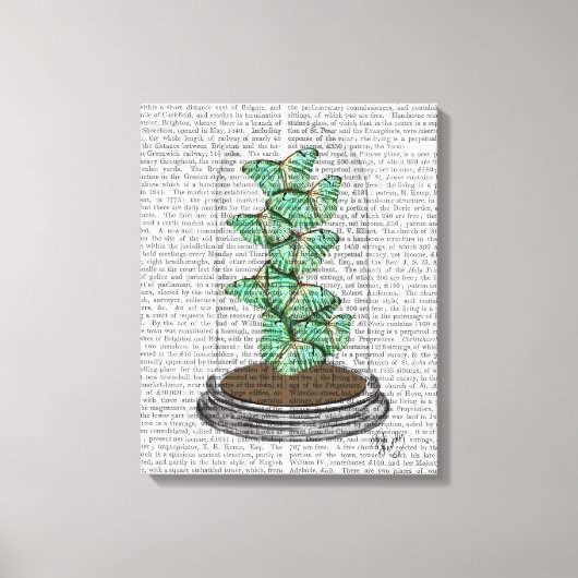 Green Butterflies in Bell Jar Canvas Afdruk (Voorkant)