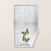 Green Butterfly Floral Bath Towel Set Bad Handdoek (Handdoek)