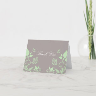 Green Butterfly Floral Hartelijk dank Bedankkaart