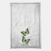 Green Butterfly Floral Kitchen Towel Theedoek (Verticaal)