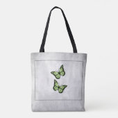 Green Butterfly Floral Personalized Canvas tas (Achterkant)