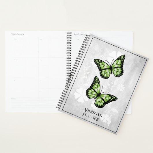 Green Butterfly Floral Planner (Display)