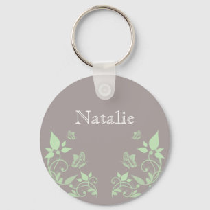 Green Butterfly Floral Sleutelhanger