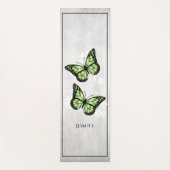 Green Butterfly Floral Yoga Mat (Voorkant)