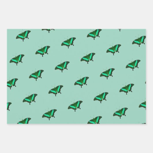 Green Butterfly Inpakpapier Vel (Voorkant 3)