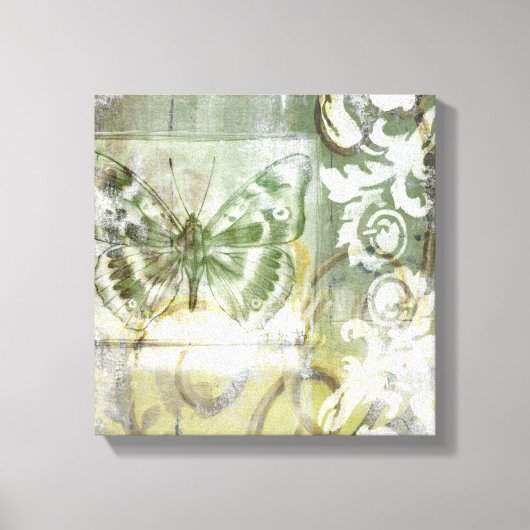 Green Butterfly Inset with Ironwork Gate Canvas Afdruk (Voorkant)