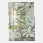 Green Butterfly Inset with Ironwork Gate Theedoek (Verticaal)