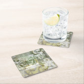 Green Butterfly Inset with Ironwork Gate Vierkante Kartonnen Onderzetter (Insitu)