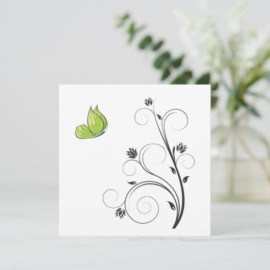 Green Butterfly Kaart (Staand voorkant)