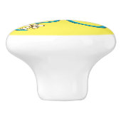 Green Butterfly met Spring Flowers Ceramic Knob Keramische Knop (Zijkant)