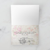 Green Butterfly op Chic Collage Dank u Bedankkaart (Binnen)