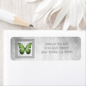 Green Butterfly Return Address Label (Insitu)