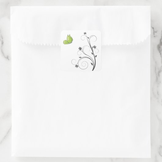 Green Butterfly Vierkante Sticker (Tas)