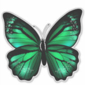 Green Butterfly Vinyl Sticker (Voorkant)