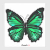 Green Butterfly Vinyl Sticker (Vel)