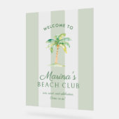Green Cabana Stripes Palm Beach Club Welcome (Angle)