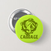 Green Cabbage Pop Art Button (Voorkant /achterkant)